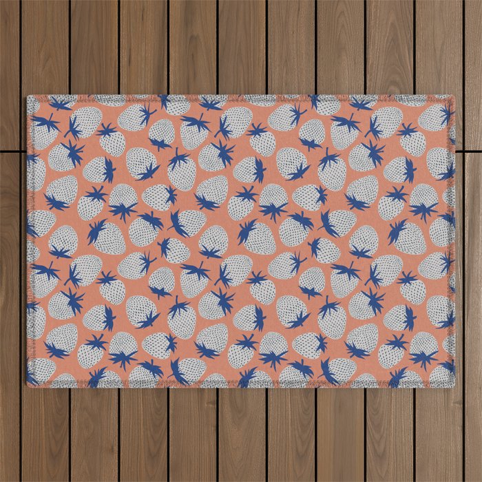 Inky Strawberries Outdoor Rug Gallery Image 1