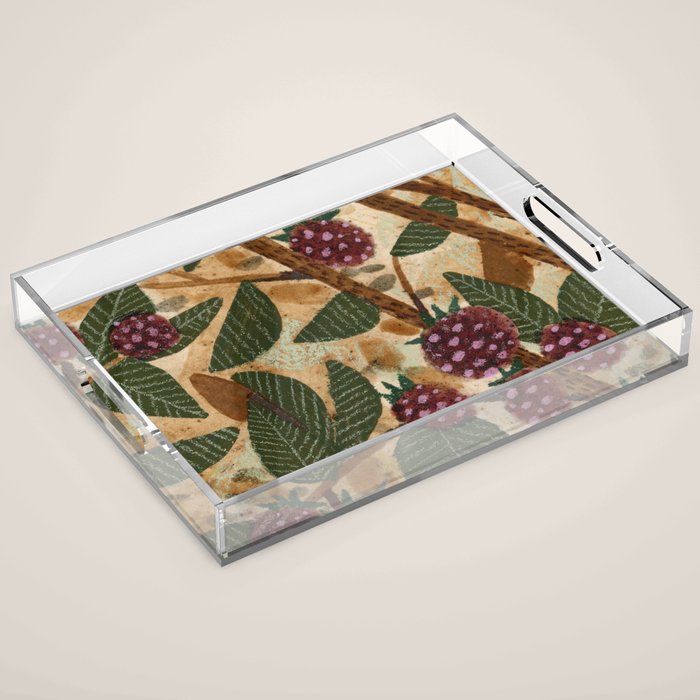 In Season in Red Raspberry and Forest Green Acrylic Tray Gallery Image 1