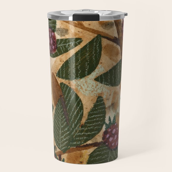 In Season in Red Raspberry and Forest Green Travel Mug Gallery Image 1