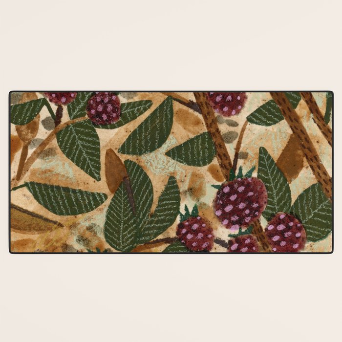 In Season in Red Raspberry and Forest Green Desk Mat Gallery Image 3
