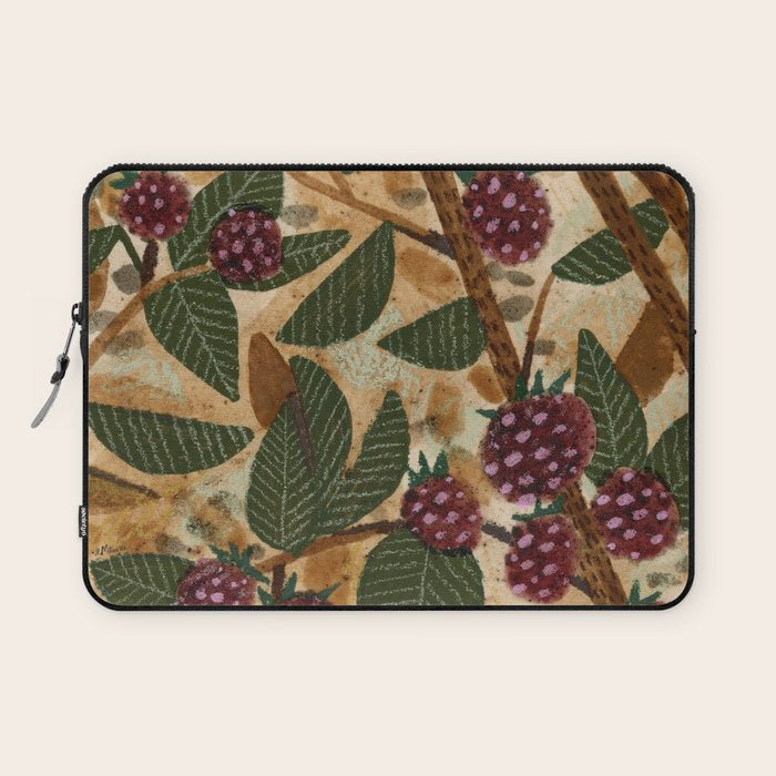 In Season in Red Raspberry and Forest Green Laptop Sleeve Gallery Image 1