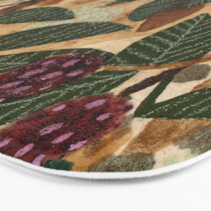 In Season in Red Raspberry and Forest Green Bath Mat Gallery Image 3