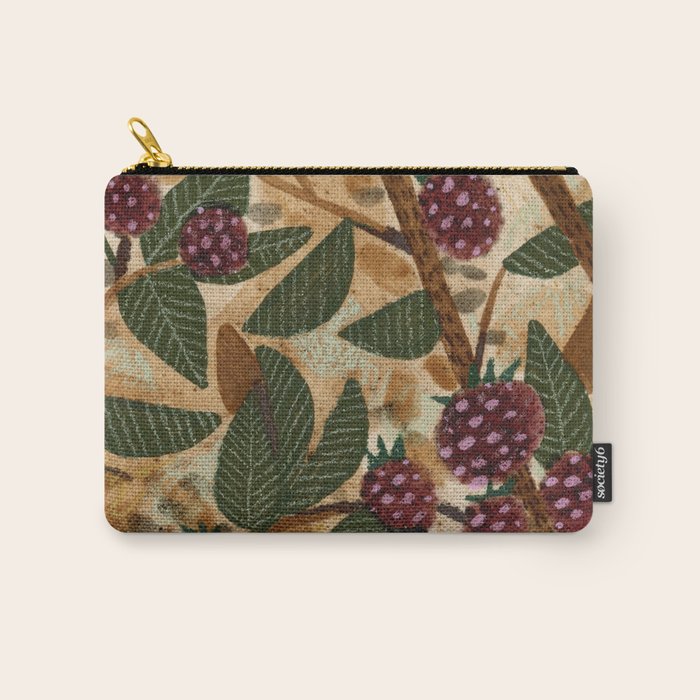 In Season in Red Raspberry and Forest Green Carry All Pouch Gallery Image 1