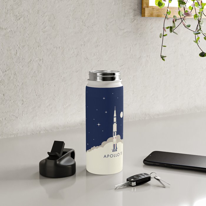 Apollo 11 Space - Saturn Rocket A Water Bottle Gallery Image 4