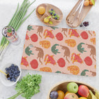 Sleepy Cozy Kitty Cats in Green & Orange Cutting Board Gallery Image 2