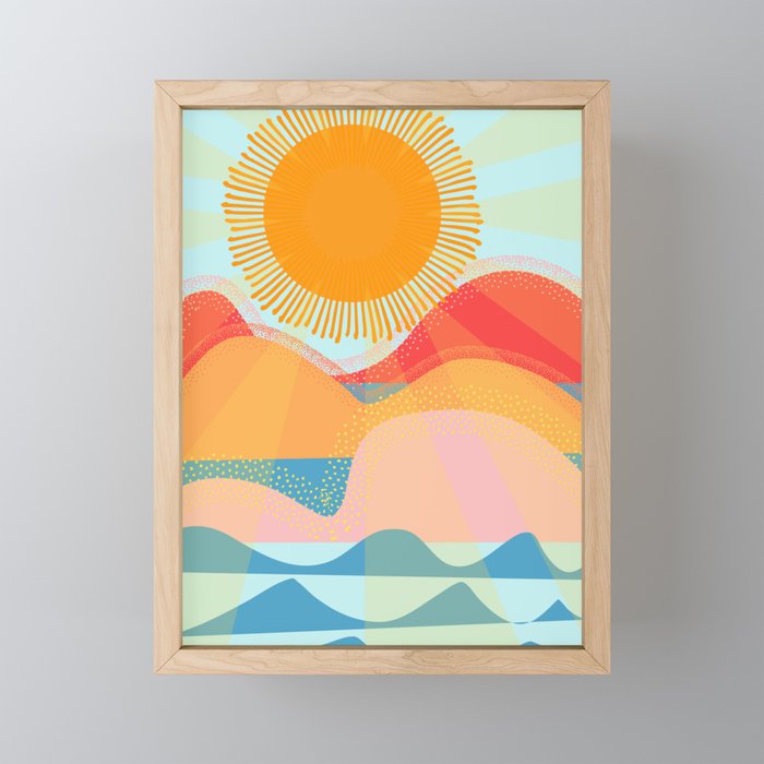 Sunset On Hills and Sea  Mini Art Print Gallery Image 1