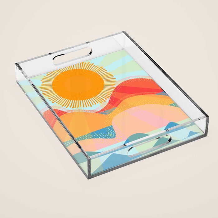 Sunset On Hills and Sea  Acrylic Tray Gallery Image 1
