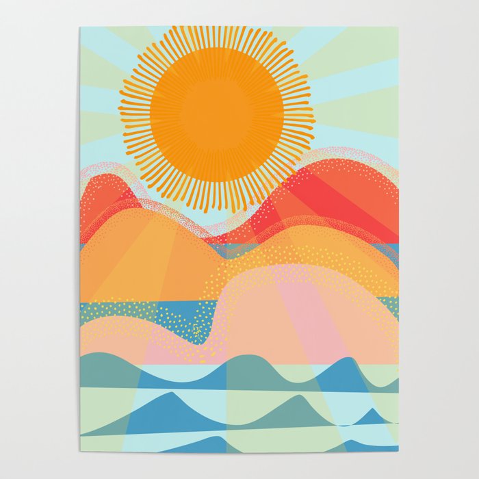 Sunset On Hills and Sea  Poster Gallery Image 4
