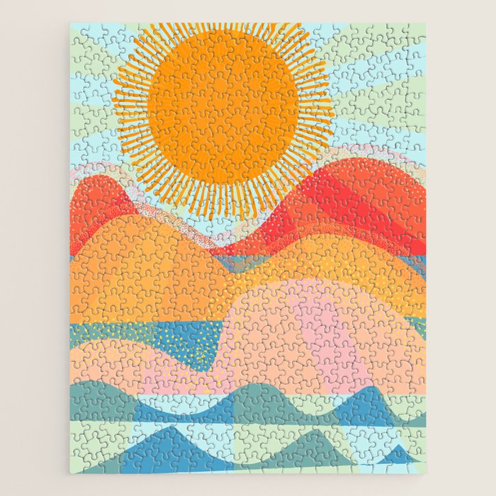 Sunset On Hills and Sea  Jigsaw Puzzle Gallery Image 1