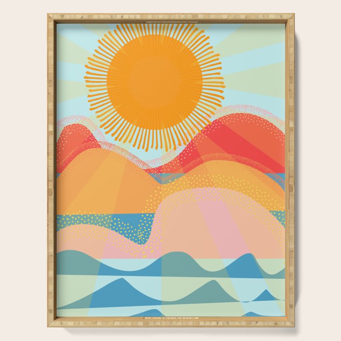 Sunset On Hills and Sea  Serving Tray Gallery Image 1