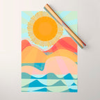 Sunset On Hills and Sea  Wrapping Paper Gallery Image 1