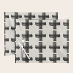 Hand Painted Swiss Cross Pattern - Black on Beige Placemat Gallery Image 1