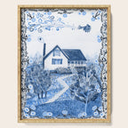 The Old Country Farm in Navy Blue - Farm House Decor Serving Tray Gallery Image 1