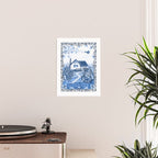 The Old Country Farm in Navy Blue - Farm House Decor Poster Gallery Image 2