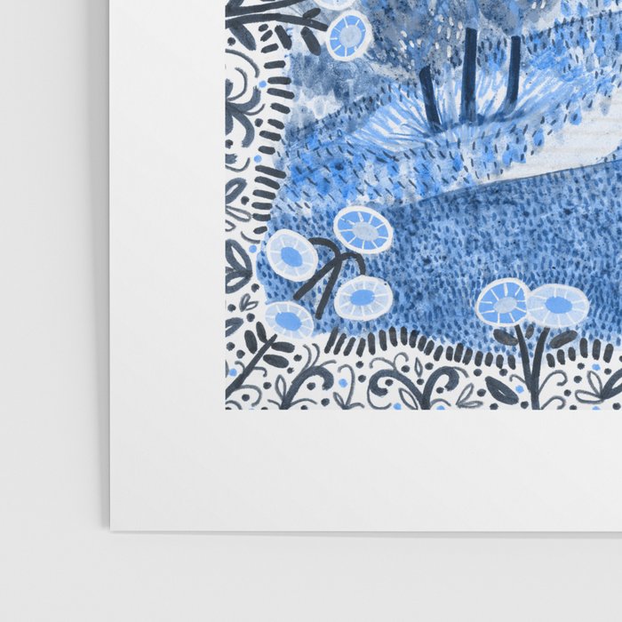The Old Country Farm in Navy Blue - Farm House Decor Poster Gallery Image 3