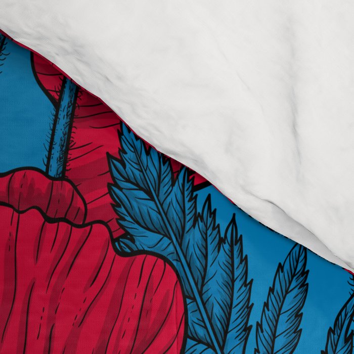 Red poppy garden on blue Comforter Gallery Image 4