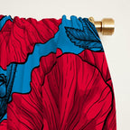 Red poppy garden on blue Window Curtain Gallery Image 2