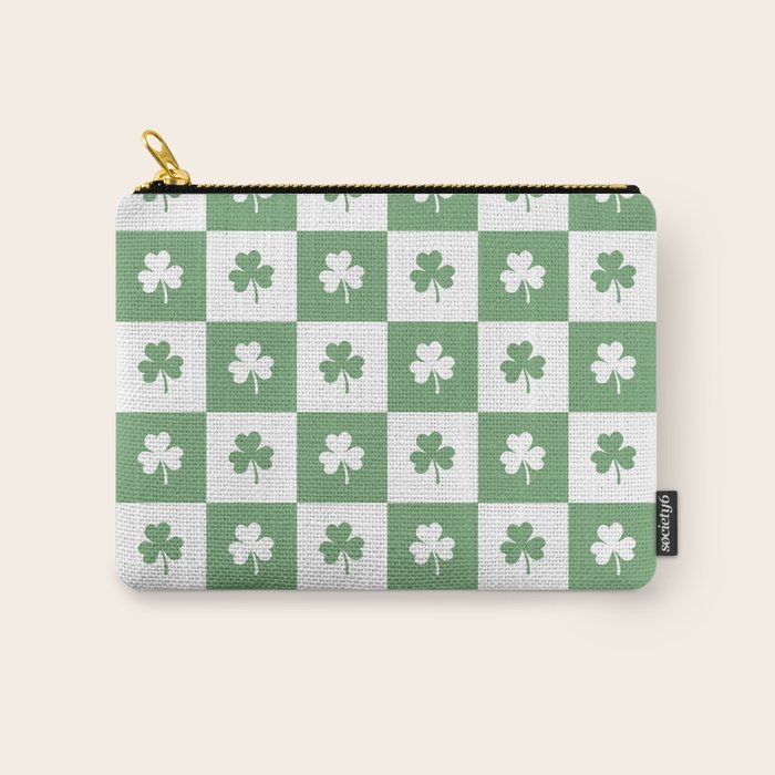 Shamrock Checkered Pattern Carry All Pouch Gallery Image 1
