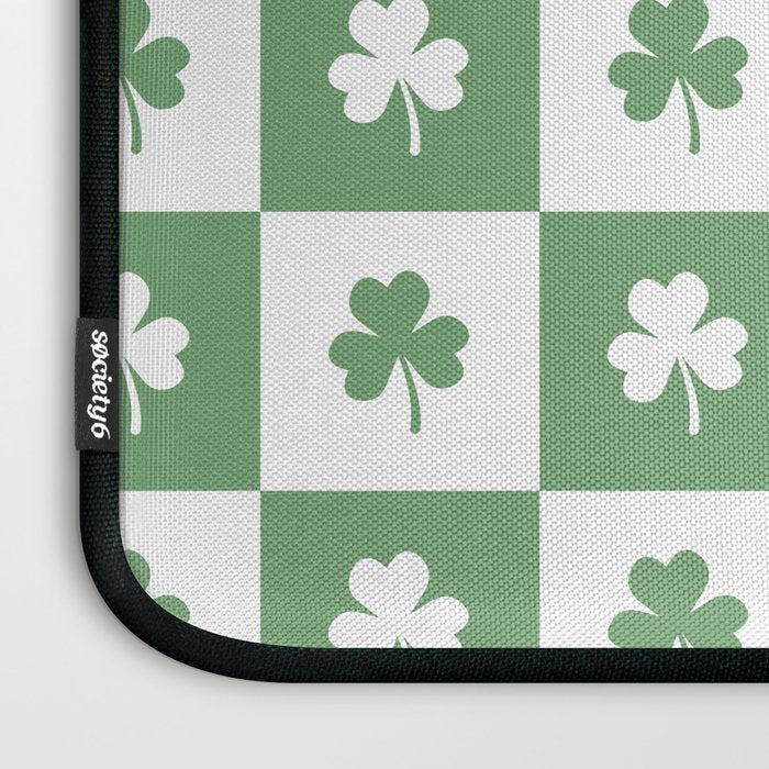 Shamrock Checkered Pattern Laptop Sleeve Gallery Image 3