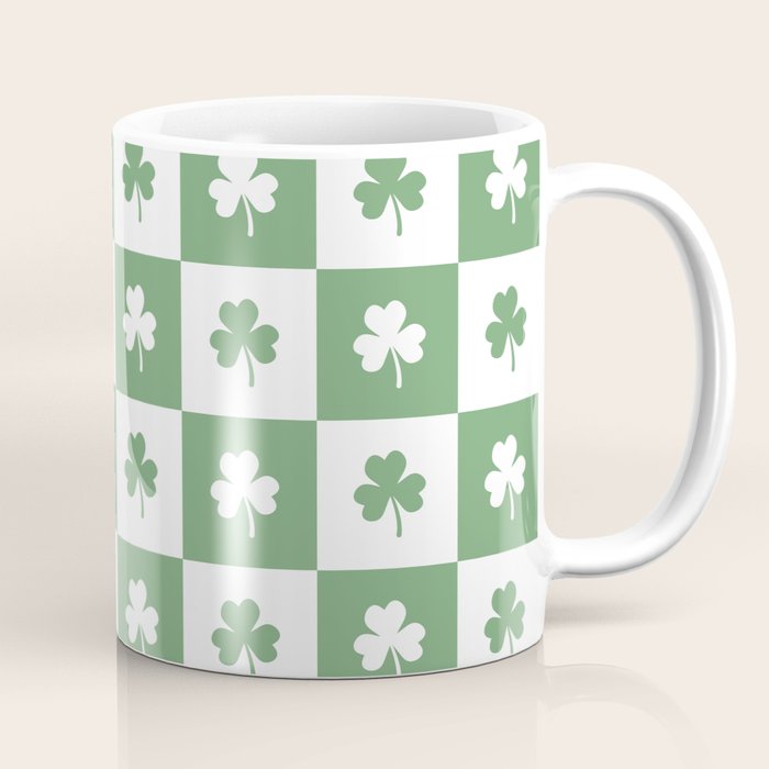 Shamrock Checkered Pattern Coffee Mug Gallery Image 1