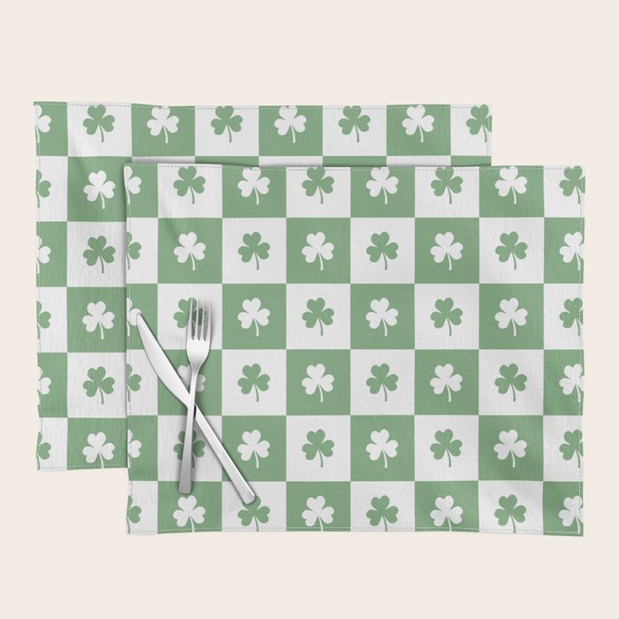 Shamrock Checkered Pattern Placemat