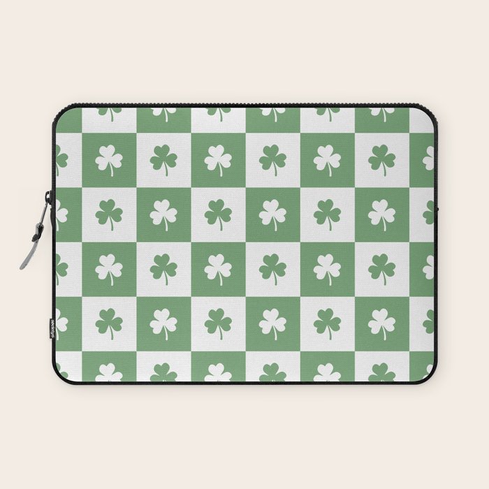 Shamrock Checkered Pattern Laptop Sleeve Gallery Image 1