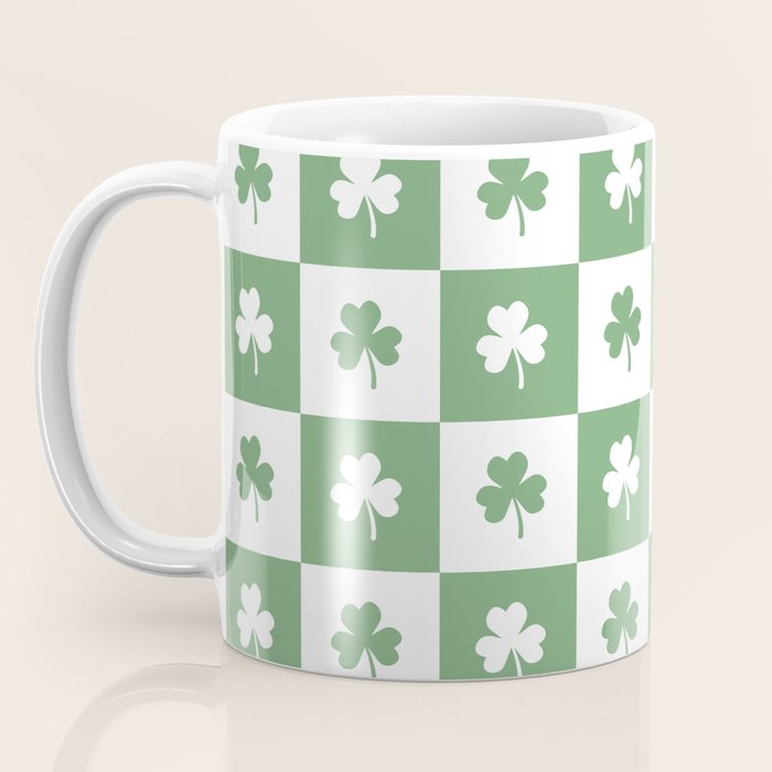 Shamrock Checkered Pattern Coffee Mug Gallery Image 3