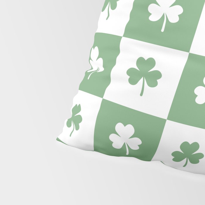 Shamrock Checkered Pattern Pillow Sham Gallery Image 4