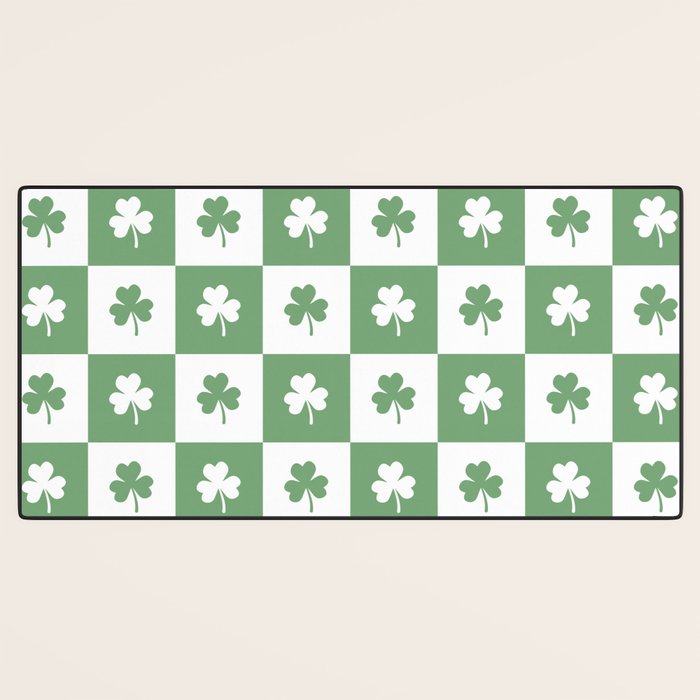 Shamrock Checkered Pattern Desk Mat Gallery Image 3