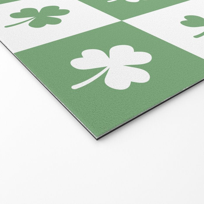 Shamrock Checkered Pattern Welcome Mat Gallery Image 2