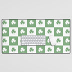 Shamrock Checkered Pattern Desk Mat Gallery Image 1