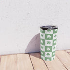 Shamrock Checkered Pattern Travel Mug Gallery Image 4