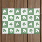 Shamrock Checkered Pattern Outdoor Rug Gallery Image 1