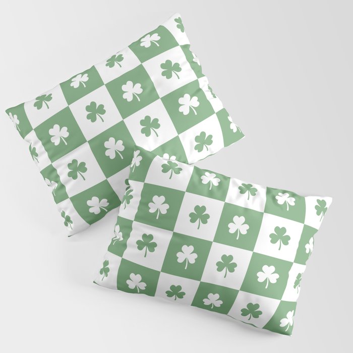 Shamrock Checkered Pattern Pillow Sham Gallery Image 3