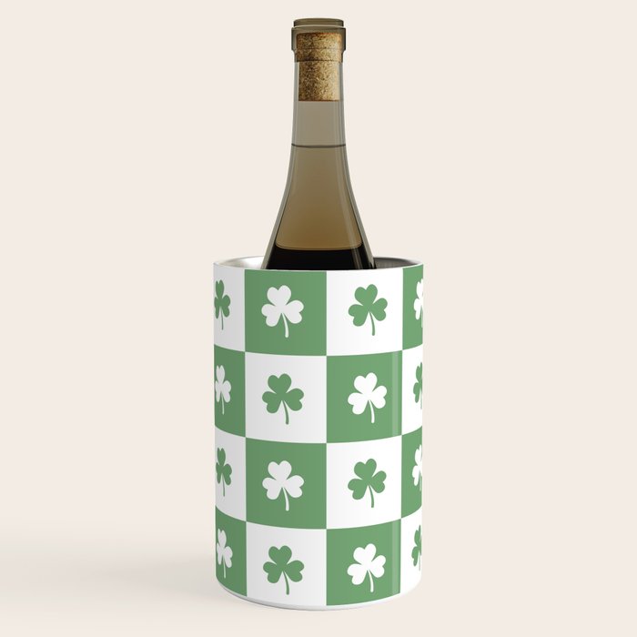 Shamrock Checkered Pattern Wine Chiller Gallery Image 2