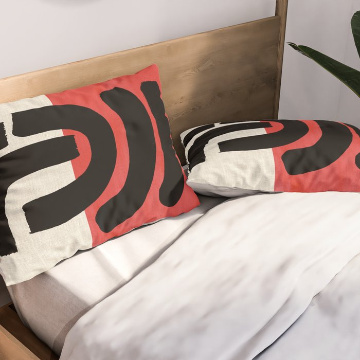 Red Round Pillow Sham Gallery Image 2