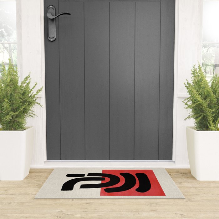 Red Round Welcome Mat Gallery Image 3