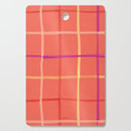 Abstract Tennis Net Pattern in Rosey Red Cutting Board Gallery Image 1
