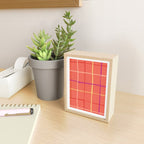 Abstract Tennis Net Pattern in Rosey Red Mini Art Print Gallery Image 2