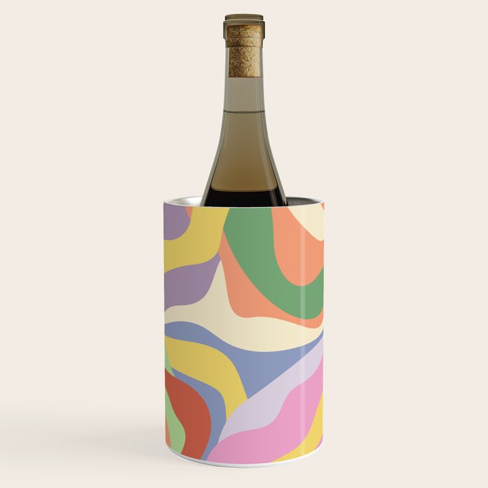 Retro Colorful Swirl Pattern Wine Chiller Gallery Image 1