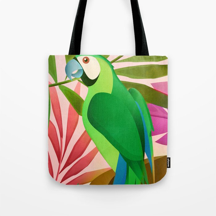 Parrot in a Tropical Setting 3 Tote Bag Gallery Image 1