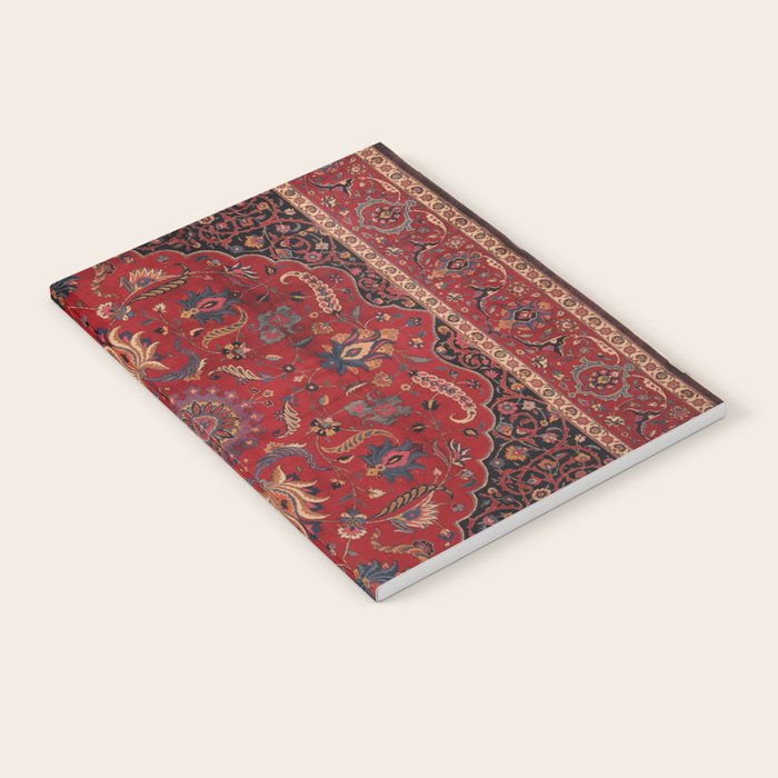 Antique Burgundy Wine Persian Mashad Oriental Rug Notebook Gallery Image 1