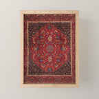 Antique Burgundy Wine Persian Mashad Oriental Rug Mini Art Print Gallery Image 1