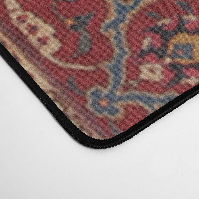 Antique Burgundy Wine Persian Mashad Oriental Rug Desk Mat Gallery Image 4