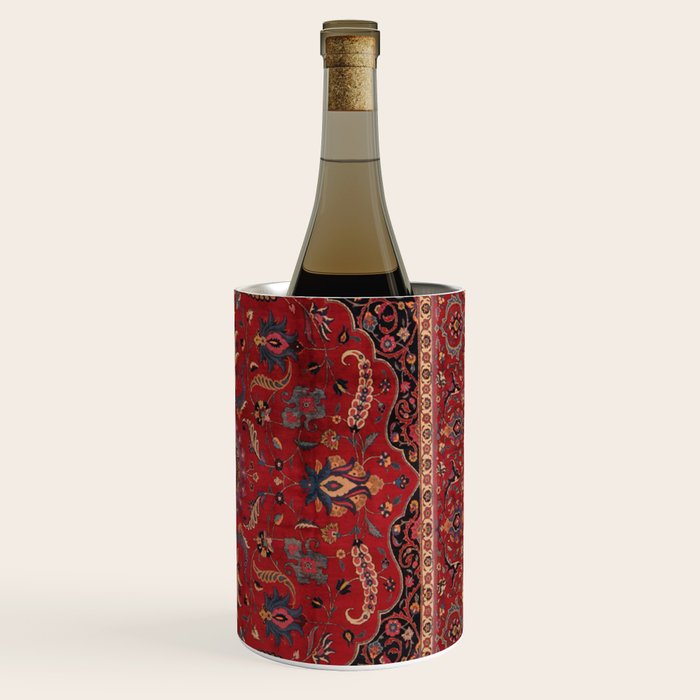 Antique Burgundy Wine Persian Mashad Oriental Rug Wine Chiller Gallery Image 3