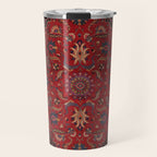 Antique Burgundy Wine Persian Mashad Oriental Rug Travel Mug Gallery Image 1