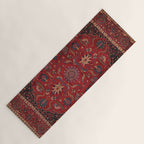 Antique Burgundy Wine Persian Mashad Oriental Rug Yoga Mat Gallery Image 1