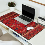 Antique Burgundy Wine Persian Mashad Oriental Rug Desk Mat Gallery Image 2