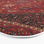 Antique Burgundy Wine Persian Mashad Oriental Rug Bath Mat Gallery Image 3