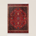 Antique Burgundy Wine Persian Mashad Oriental Rug Stationery Card Gallery Image 2